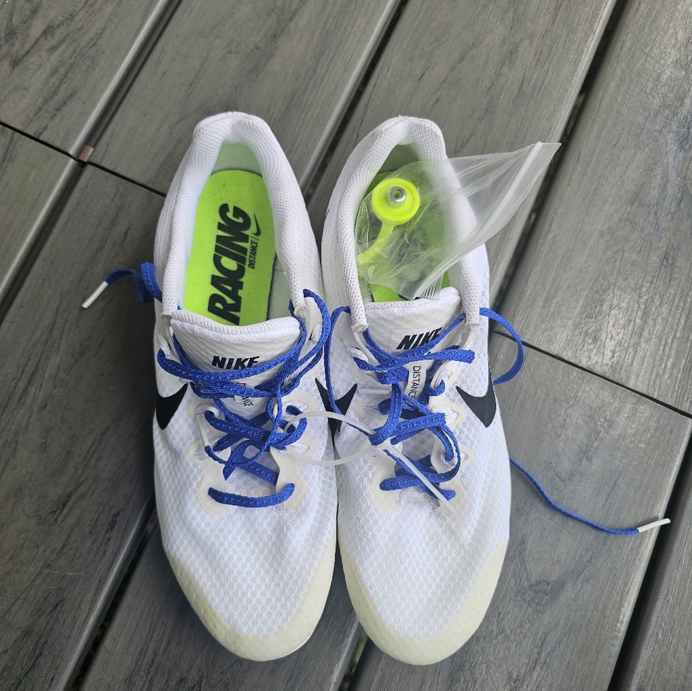 Nike Women’s Rival S White Blue Running Track Field Racer Flats Shoes Size 7.5